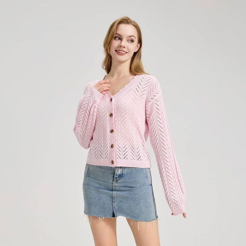 Wild Fable - Women's Pointelle Cardigan Sweater - Wild Fable Pi Pink